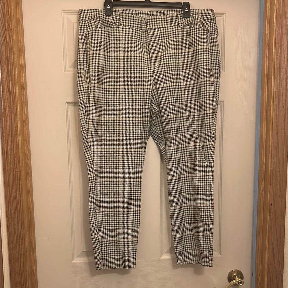 Women’s Black, Blue, and White Checkered Pants
